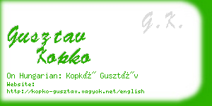 gusztav kopko business card